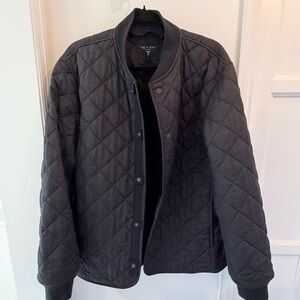 rag & bone Black Quilted Bomber Jacket